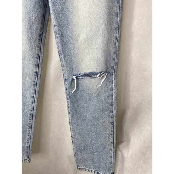 Revice Straight Jeans Womens High Rise Button Fly Butt Rip Distressed Denim 30 - Picture 3 of 13